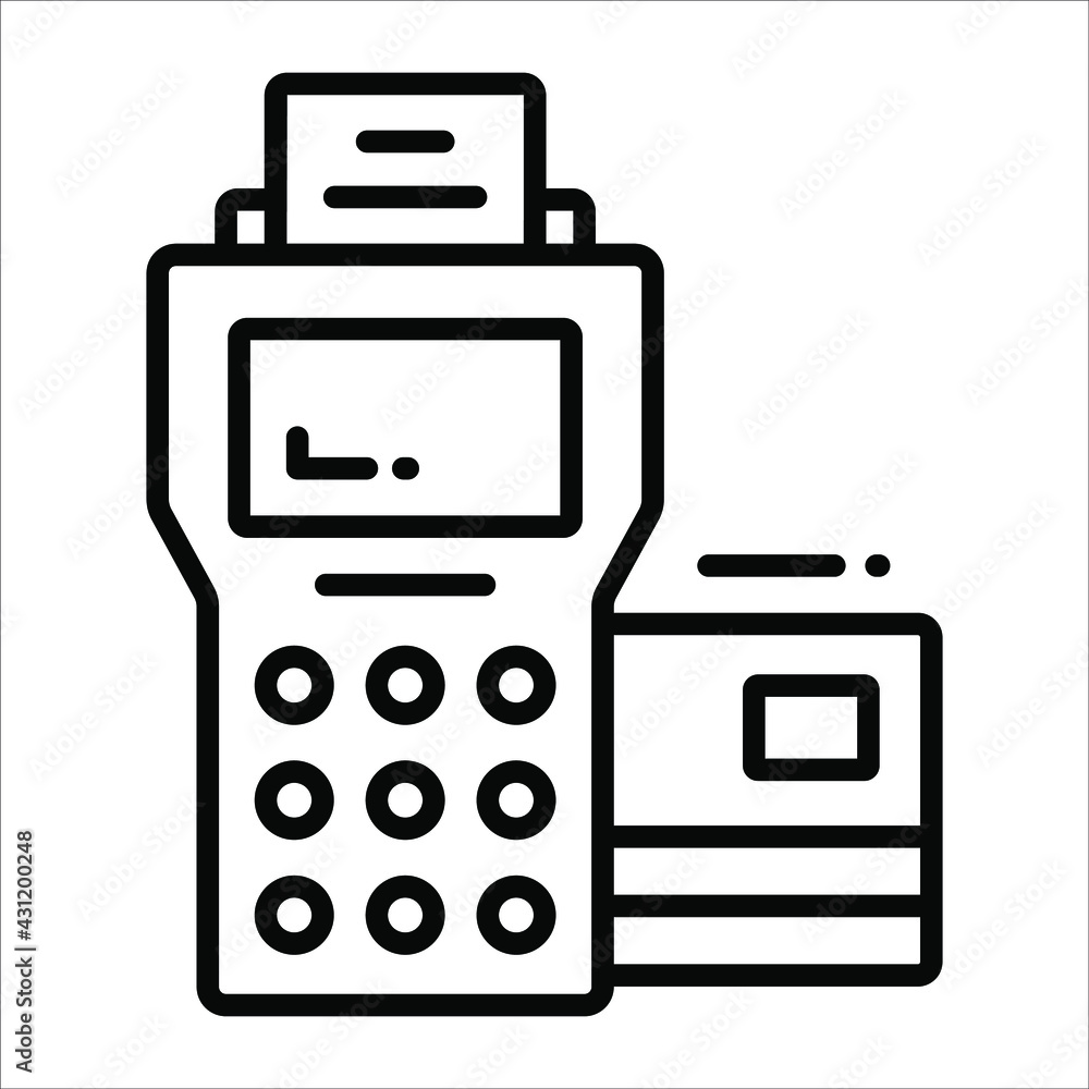 POS Terminal line vector Icon. that can be easily modified or edit POS Terminal line vector Icon. that can be easily modified or edit