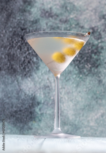 Glass of Dry Martini Cocktail