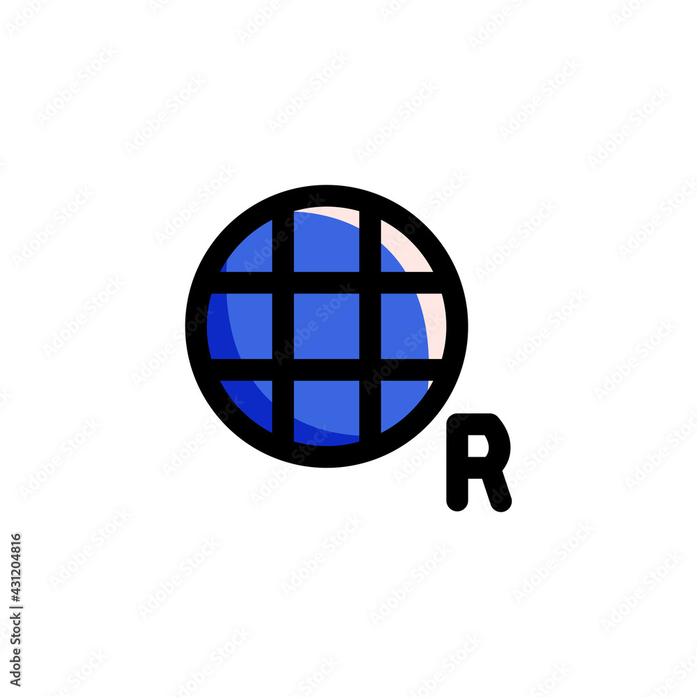 Mobile Data Roaming Icon, isolated on white. User Interface Outline Icon.. Mobile Data Roaming Icon, isolated on white. User Interface Outline Icon..