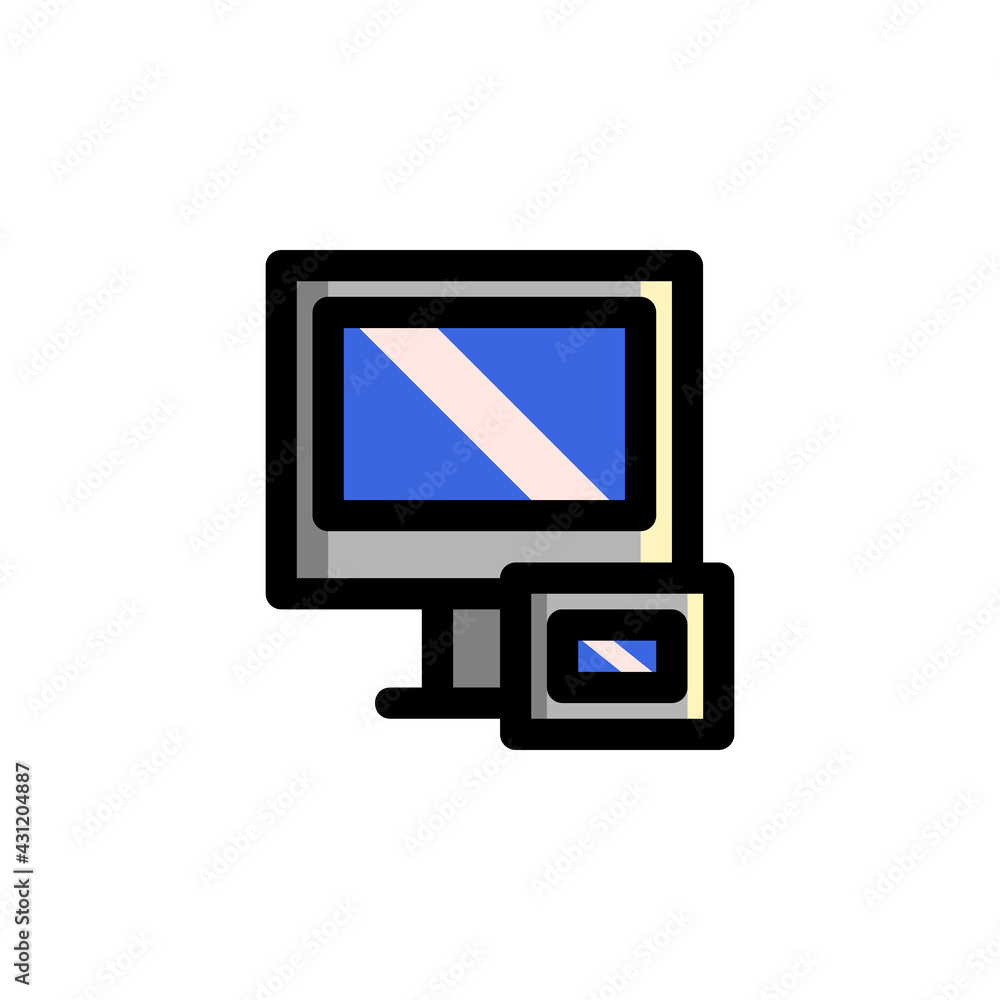 Screen Mirroring Icon, isolated on white. User Interface Outline Icon.. Screen Mirroring Icon, isolated on white. User Interface Outline Icon..