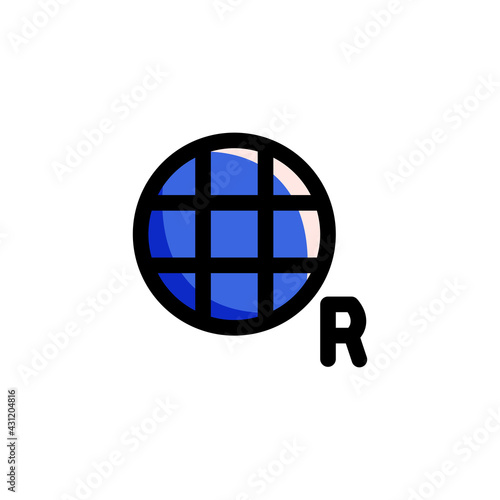 Mobile Data Roaming Icon, isolated on white. User Interface Outline Icon..