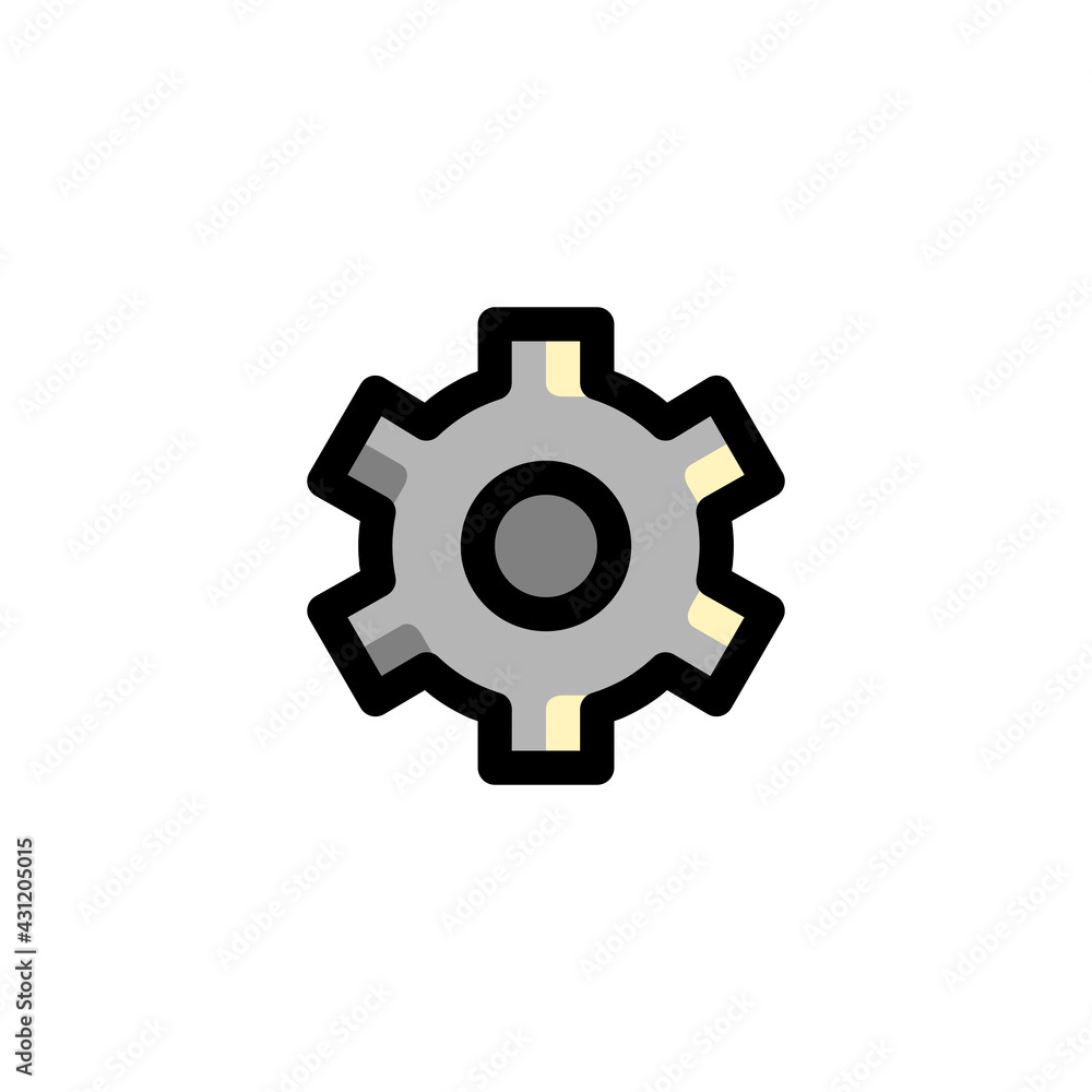 Settings Icon, isolated on white. User Interface Outline Icon.. Settings Icon, isolated on white. User Interface Outline Icon..