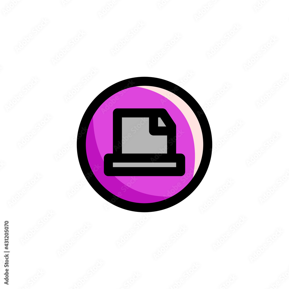 Document Printer icon, isolated on white. User Interface Outline Icon.. Document Printer icon, isolated on white. User Interface Outline Icon..