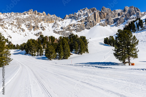 Monte Latemar in inverno, Dolomiti, Pampeago Obereggen, Trentino Alto Adige