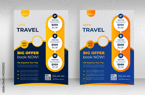 Tour and Travel flyer. travel flyer. tour and travel flyer  Template Business concept.  Flyer design for Tour and Travel Business concept. Vector  new tour  flyer design.