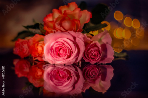 beautiful roses staged in an artistic way.