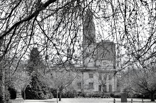 April 11 2021 Roads around the Civic Centre in the city Cardiff were desolate through the covid lockdown. The day before non essential shops and businesses are allowed to open traffic is still sparse photo