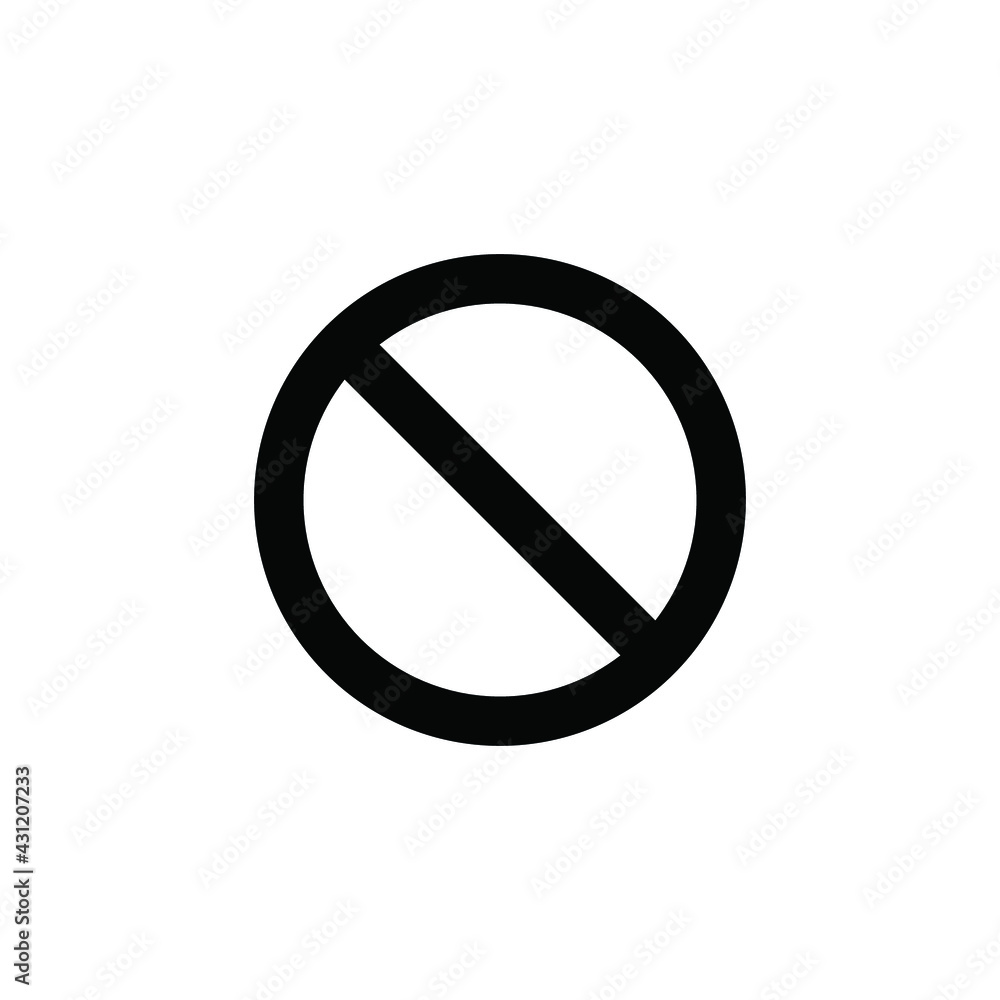 No sign, ban vector icon, stop symbol, red circle with oblique line isolated mark. Vector illustration. General prohibition sign. Red circle with a red diagonal line through it. Запрещающий знак. No sign, ban vector icon, stop symbol, red circle with oblique line isolated mark. Vector illustration. General prohibition sign. Red circle with a red diagonal line through it. Запрещающий знак.