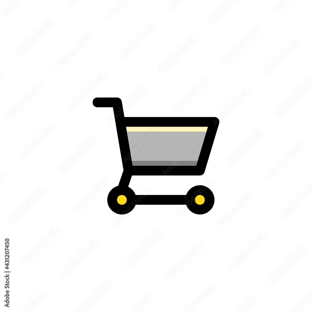 Shopping Cart User Interface Outline Icon Logo Vector Illustration. Shopping Cart User Interface Outline Icon Logo Vector Illustration.