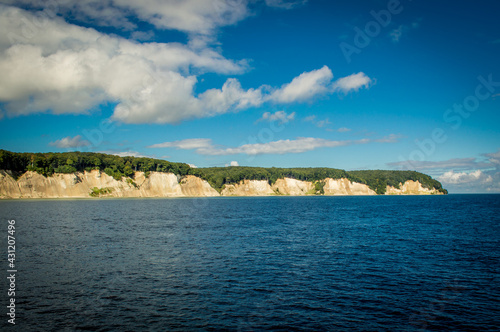 Isle of Ruegen  Chalk-Cliff formation  Koenigsstuhl at the coast of the Baltic Sea