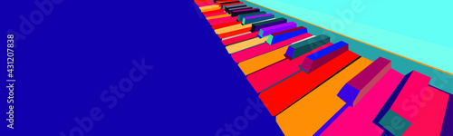 Photography colorful pop art piano vector wpap, illustration, wall art decor wall art decor
