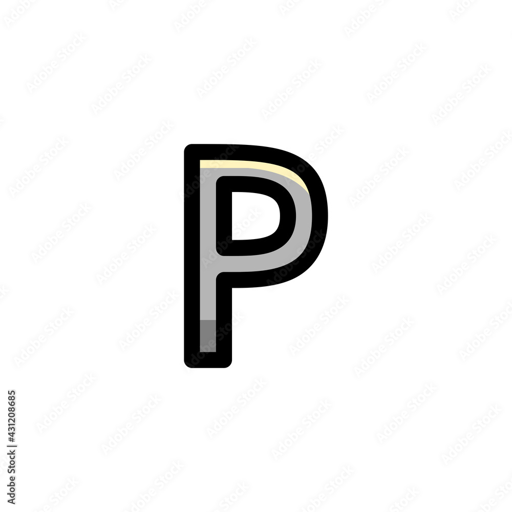 Parking Lot User Interface Outline Icon Logo Vector Illustration. Parking Lot User Interface Outline Icon Logo Vector Illustration.