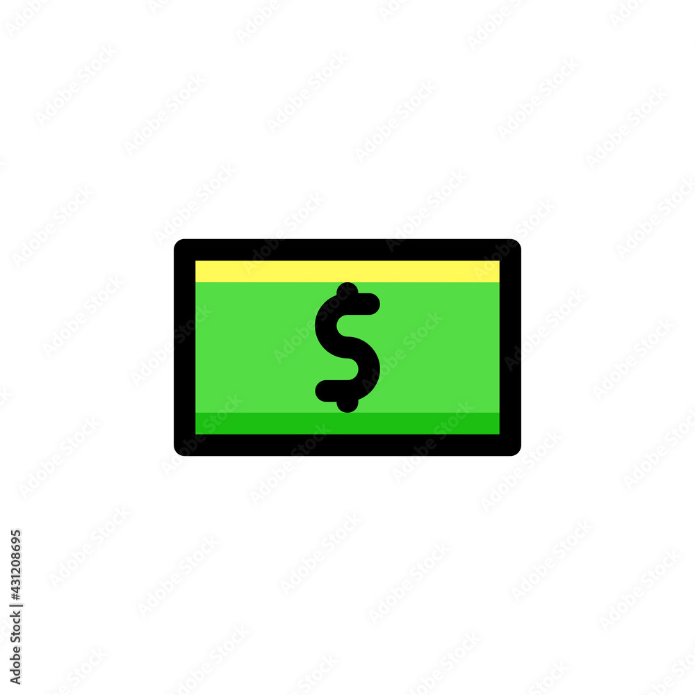 Money User Interface Outline Icon Logo Vector Illustration. Money User Interface Outline Icon Logo Vector Illustration.