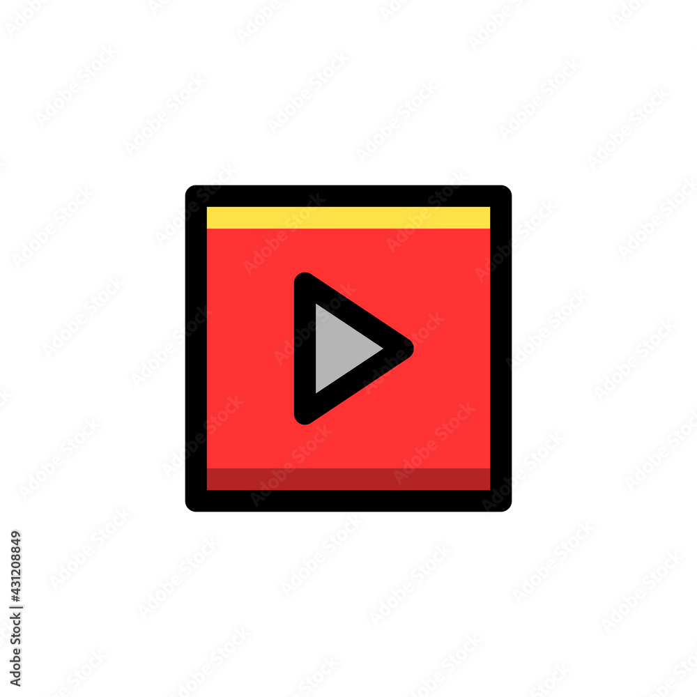 Media Player User Interface Outline Icon Logo Vector Illustration. Media Player User Interface Outline Icon Logo Vector Illustration.