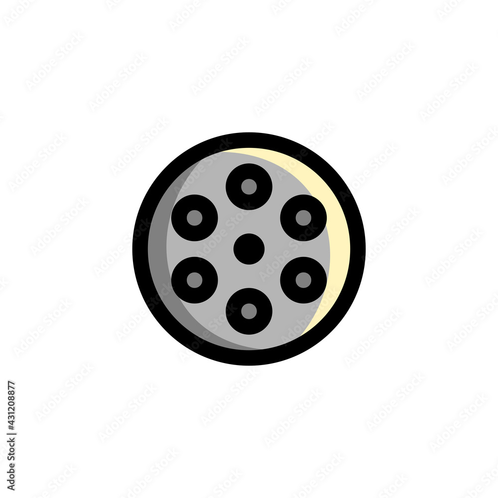 Movie User Interface Outline Icon Logo Vector Illustration.