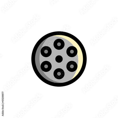Movie User Interface Outline Icon Logo Vector Illustration.