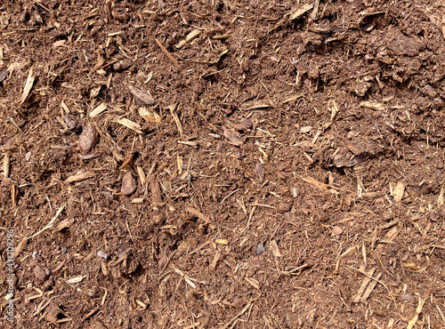 Pile of fresh topsoil in full frame format for lawn maintenance photo