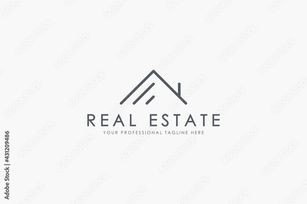 Simple Real Estate Logo. Retro Geometric Linear Style House Symbol isolated on White Background. Flat Vector Illustration Usable for Construction Architecture Building Logo Design Template Elements. Simple Real Estate Logo. Retro Geometric Linear Style House Symbol isolated on White Background. Flat Vector Illustration Usable for Construction Architecture Building Logo Design Template Elements.