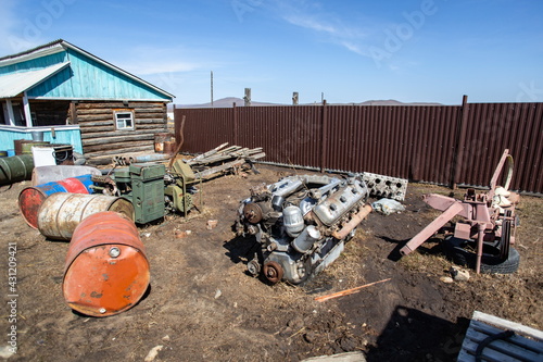 old engine on the farm