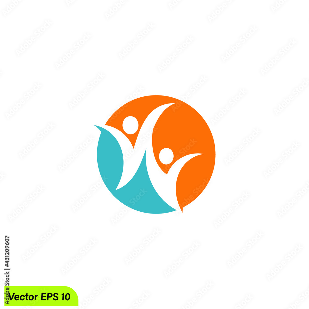 Fototapeta premium happy people human shape simple design element