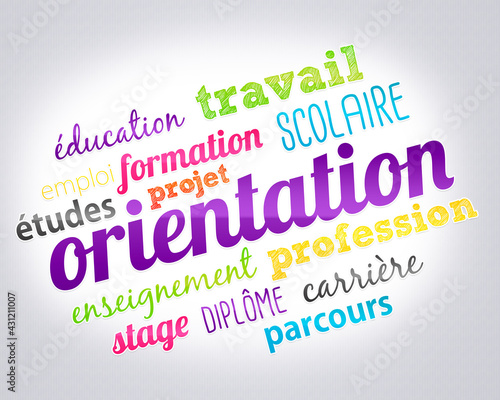 Mot orientation professionnelle (Nuage de mots en français)