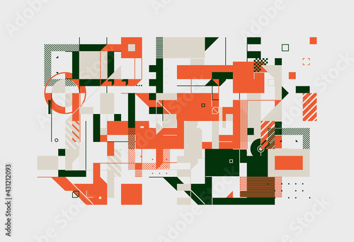 Unusual Abstract Geometric Artwork Composition