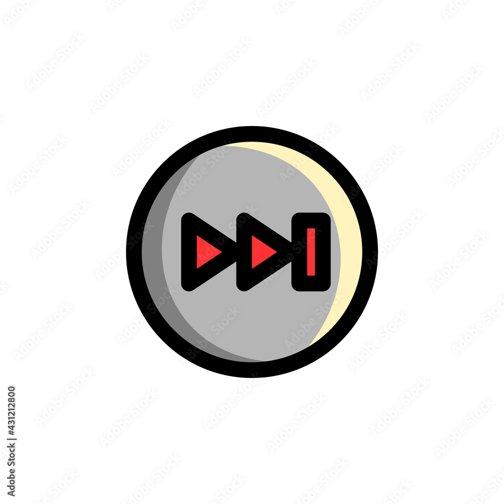 Next Button User Interface Outline Icon Logo Vector Illustration. Next Button User Interface Outline Icon Logo Vector Illustration.