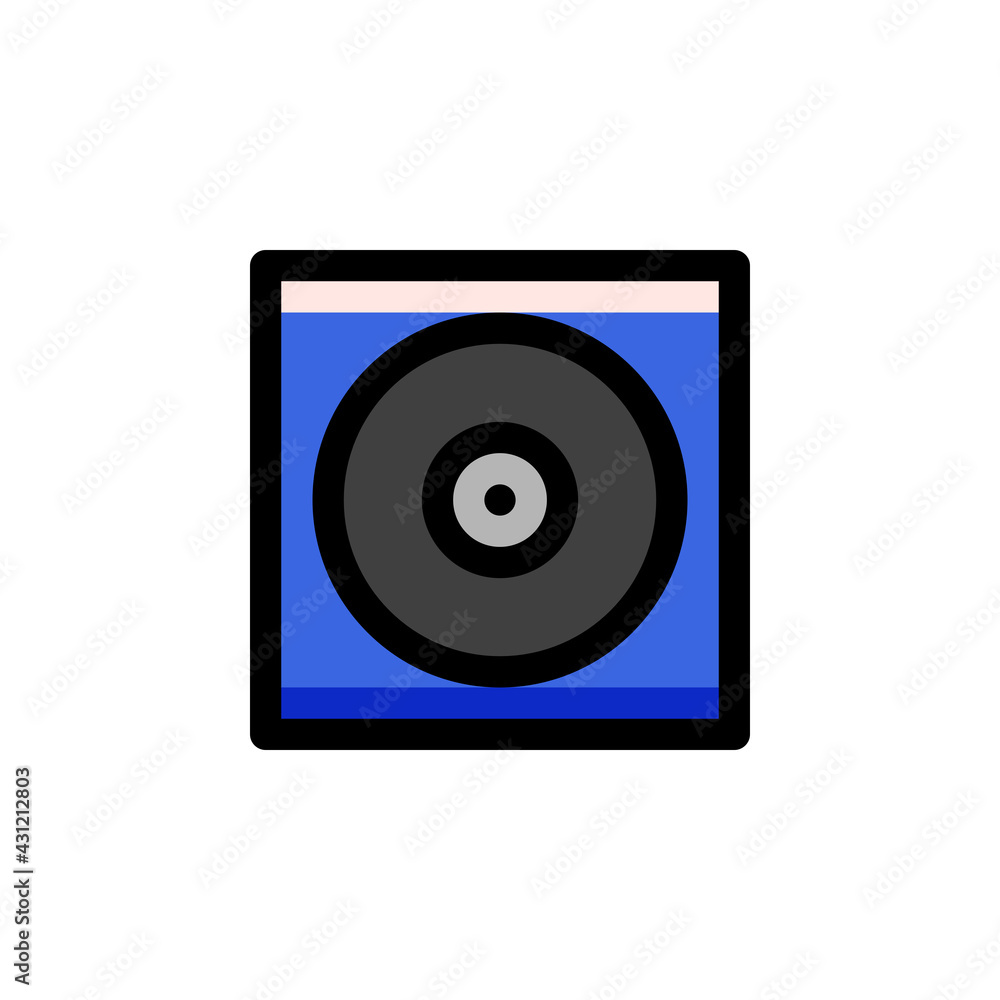 Track Disc User Interface Outline Icon Logo Vector Illustration. Track Disc User Interface Outline Icon Logo Vector Illustration.