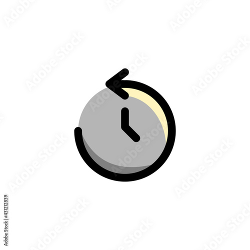 History User Interface Outline Icon Logo Vector Illustration.