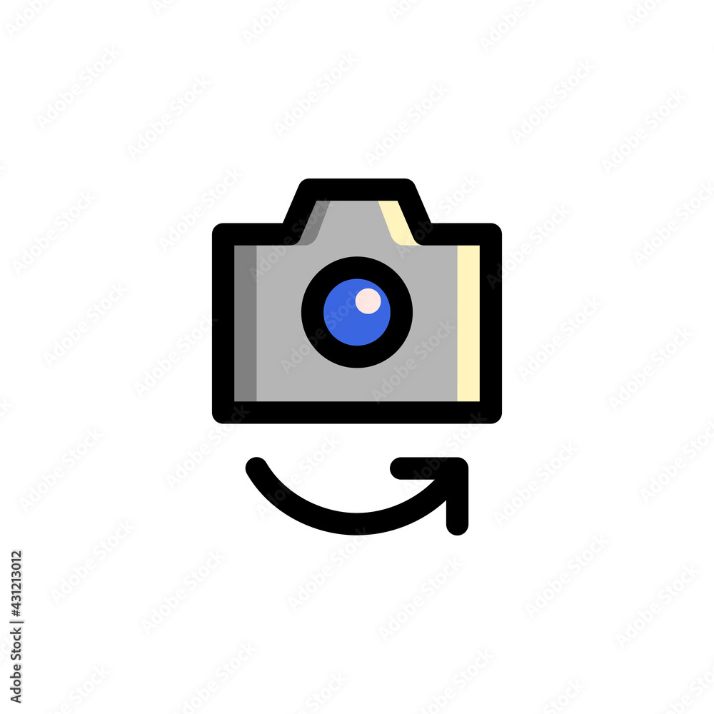Switch Camera User Interface Outline Icon Logo Vector Illustration. Switch Camera User Interface Outline Icon Logo Vector Illustration.