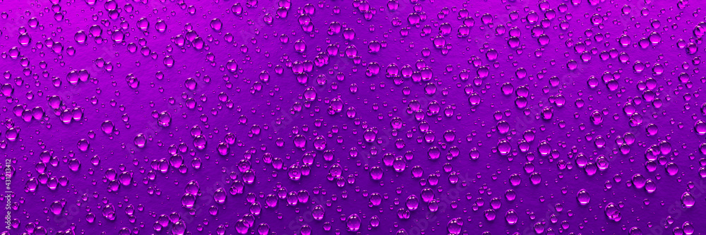 A lot of water droplets On metal or metallic surfaces in purple and dark purple shades for mobile smartphone background or wallpaper. 3D Rendering. A lot of water droplets On metal or metallic surfaces in purple and dark purple shades for mobile smartphone background or wallpaper. 3D Rendering.