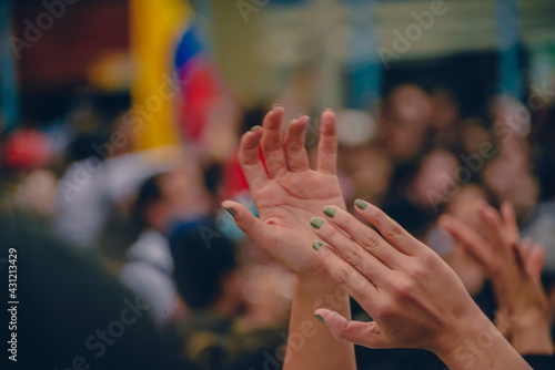 group of people holding hands