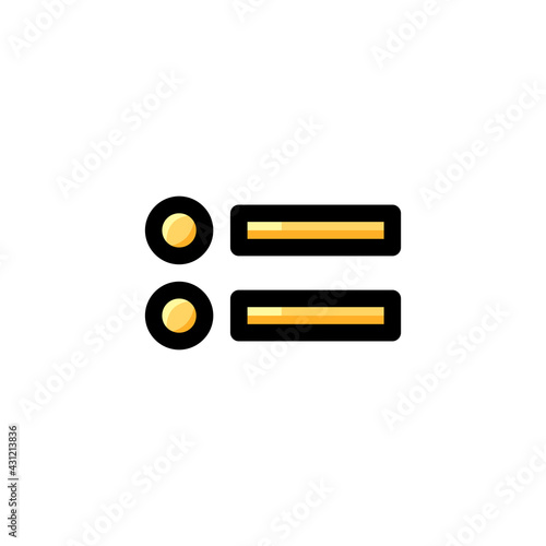 Bullet List User Interface Outline Icon Logo Vector Illustration.
