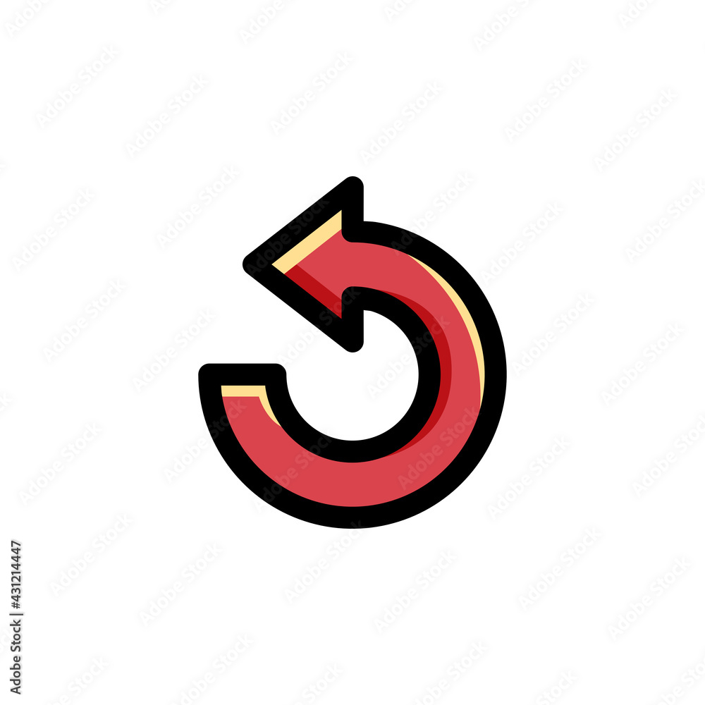 Rotate User Interface Outline Icon Logo Vector Illustration. Rotate User Interface Outline Icon Logo Vector Illustration.