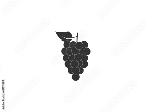 Fruit, grapes icon on white background. Vector illustration.