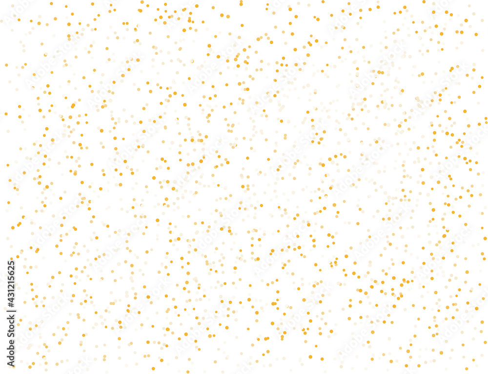 Golden sparkles and dots, gold glitter background, abstract. Vector illustration.