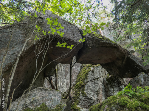 Glacial erratic stone formation in Rantasalmi, Finland