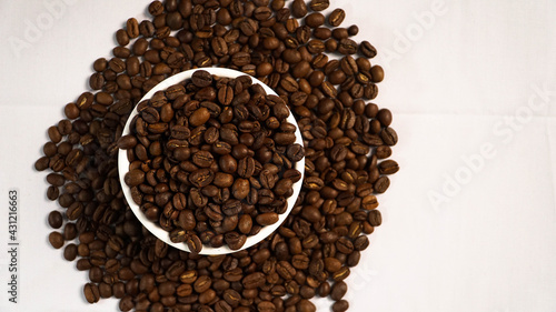 Robusta Coffee Beans in white background