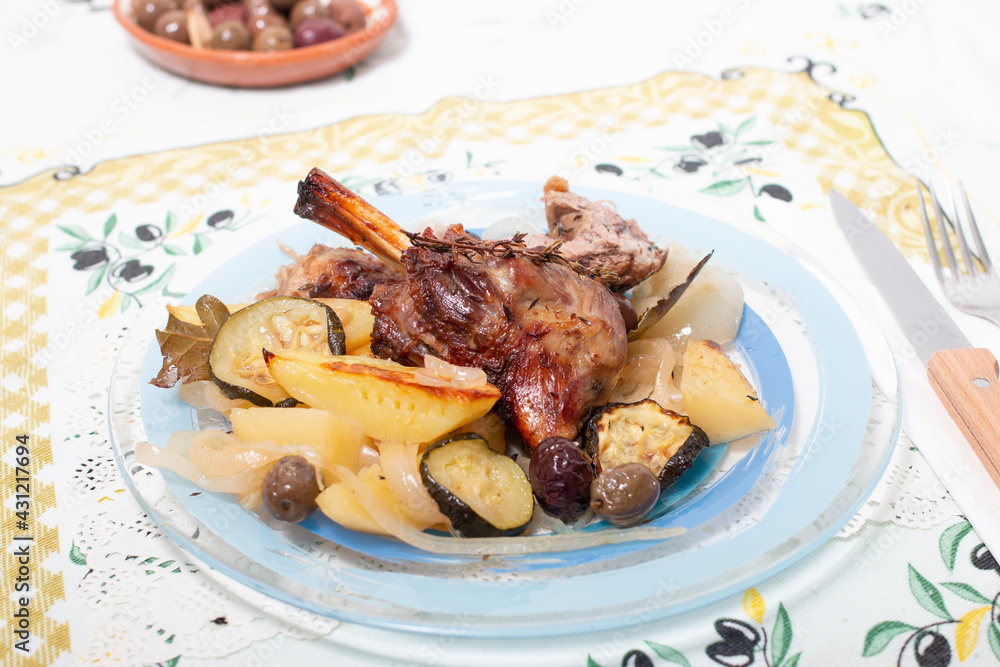 Roasted lamb with potato and zucchini Roasted lamb with potato and zucchini