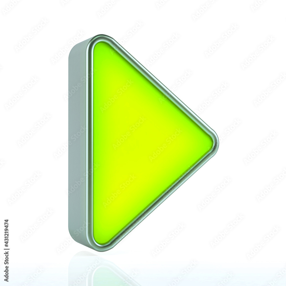 Green Play Button or Media control symbols on white background. Multimedia icon concept 3d rendering Green Play Button or Media control symbols on white background. Multimedia icon concept 3d rendering
