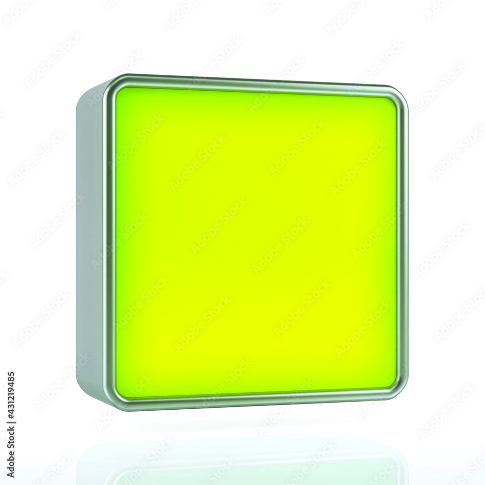 Green Stop Button or Media control symbols on white background. Multimedia icon concept 3d rendering Green Stop Button or Media control symbols on white background. Multimedia icon concept 3d rendering