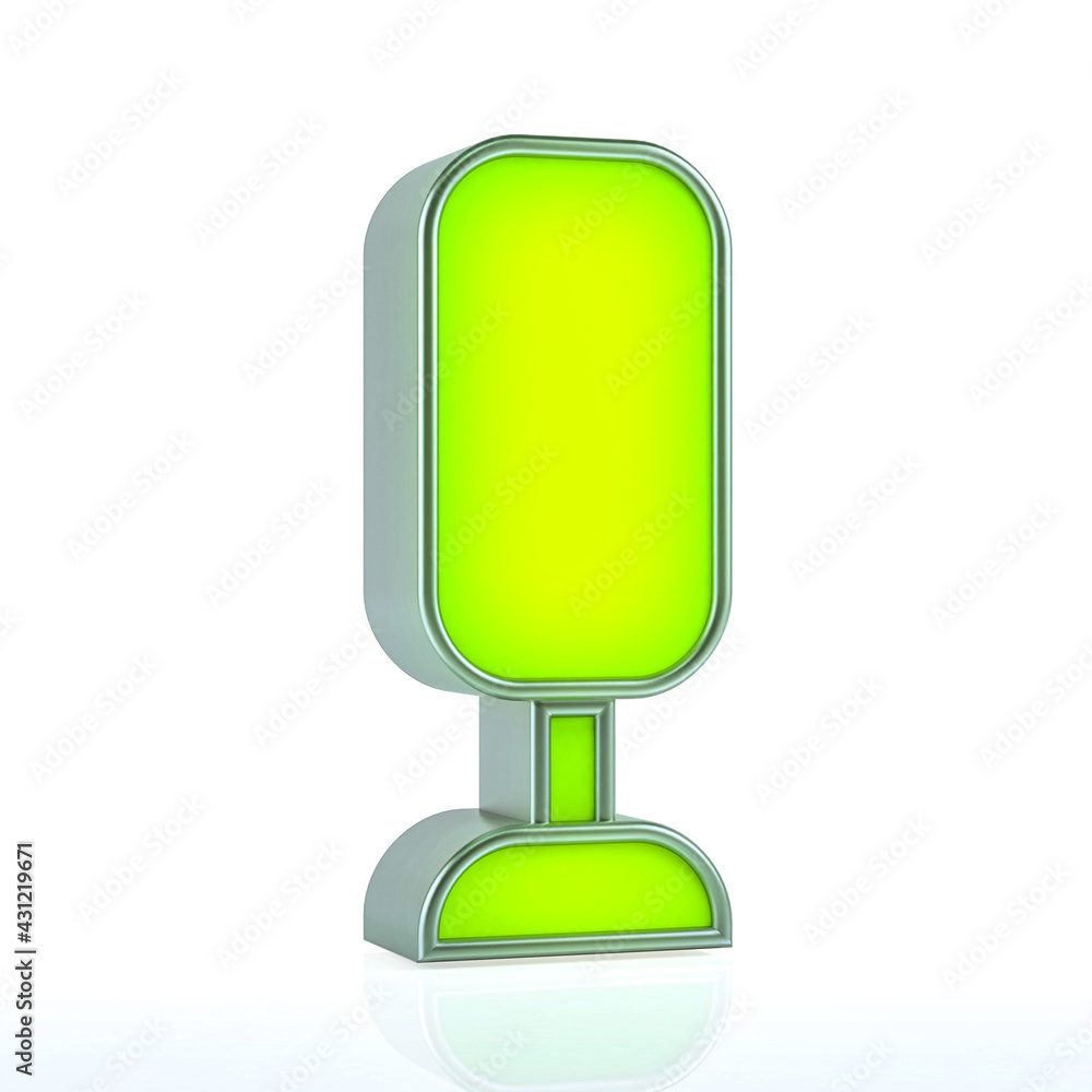 Green Mic Button or Media control symbols on white background. Multimedia icon concept 3d rendering Green Mic Button or Media control symbols on white background. Multimedia icon concept 3d rendering