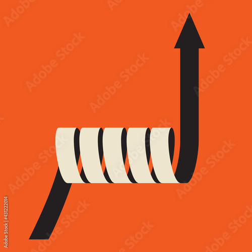 spiral arrow showing a turbulent way up