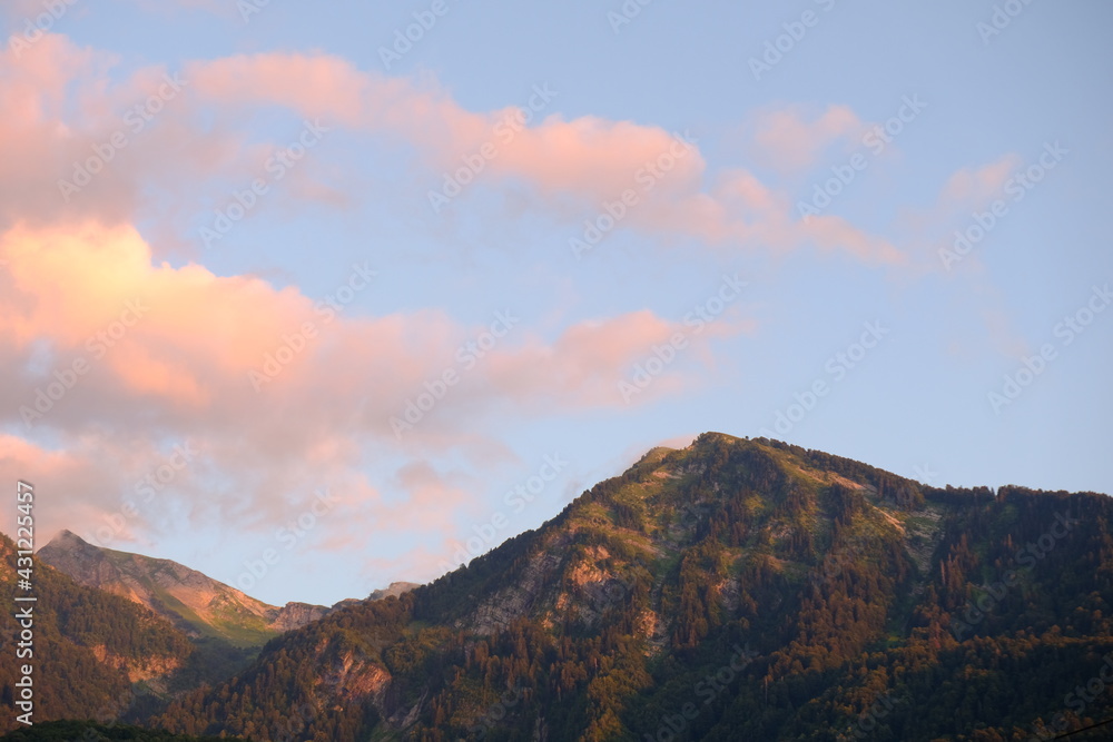 sunset over the mountains