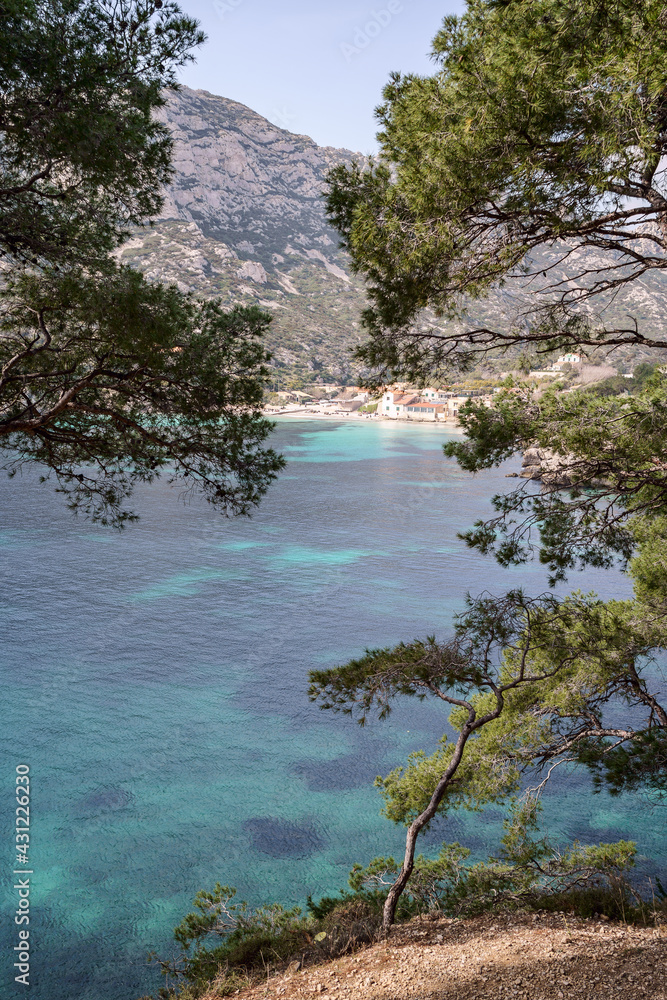 Parc national des calanques, Marseille, France. Calanque de Sormiou au printemps.