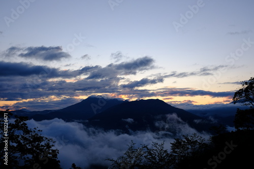 sunset over the mountains