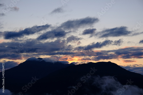 sunset in the mountains