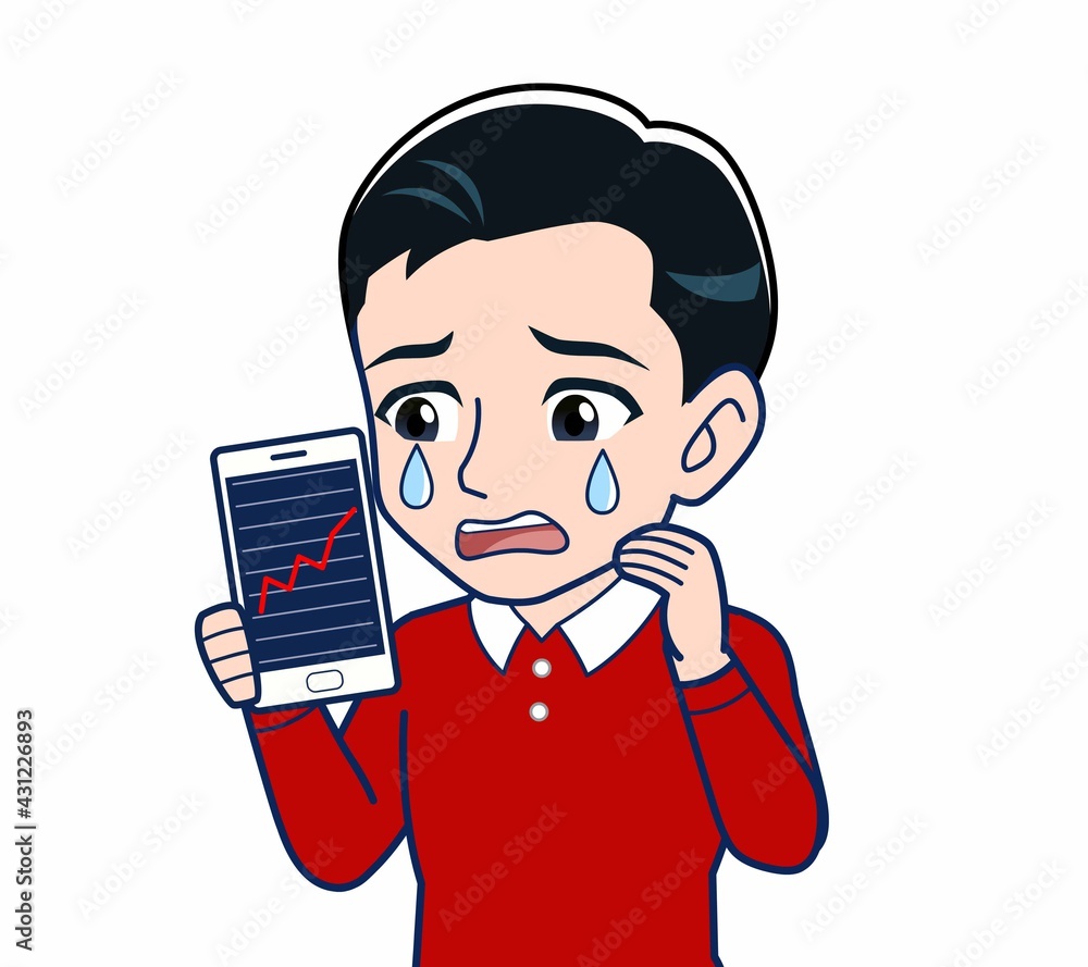 赤い服を着た若い男性