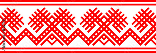 Red ethnic ornament, folk patterns