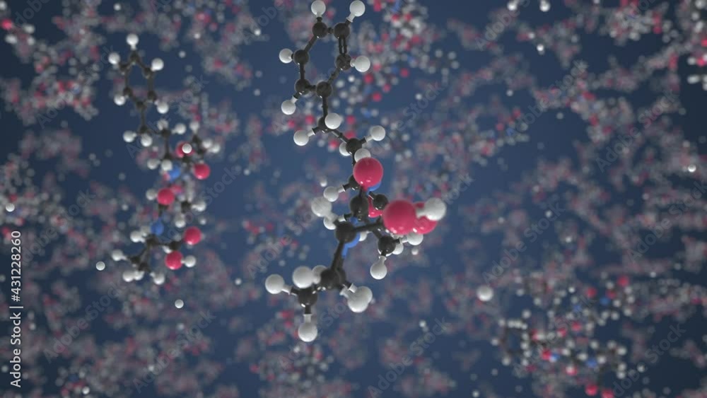 Enalapril molecule. Molecular model. Looping seamless 3d animation Enalapril molecule. Molecular model. Looping seamless 3d animation